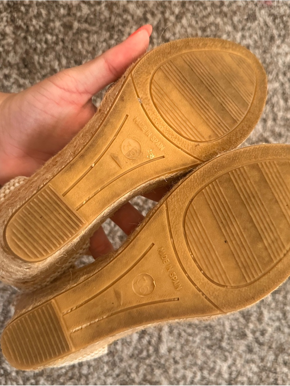 kanna Gold Beige Espadrille Wedge Sandals - Picture 3 of 5
